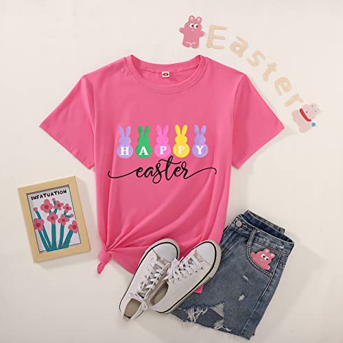 Happy Easter Shirts for Women Kids Bunny Family Matching Outfits Toddler Boys Girls Summer Short Sleeve Tee Top4