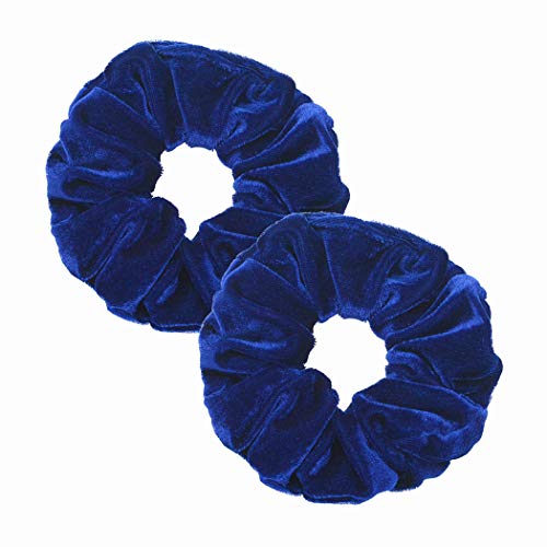 2 Pcs Navy Blue Color Large Size Scrunchies for Women Hair Elastic Bands