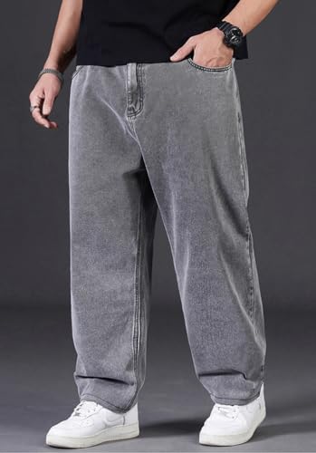 Baggy Jeans Men Relaxed Fit Straight Wide Leg Long Denim Pants Casual Work Hip Hop Jeans Trousers2