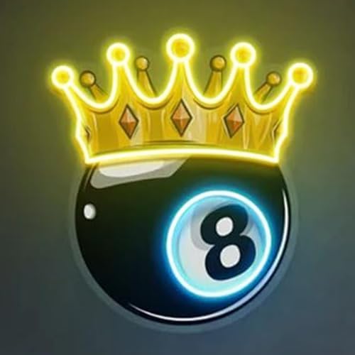Billiards Ball Neon Sign Football UV Printed LED Light Sign for Snooker Pool Hall Gym Bar Shops Bedroom Wall Decor USB Dimmer