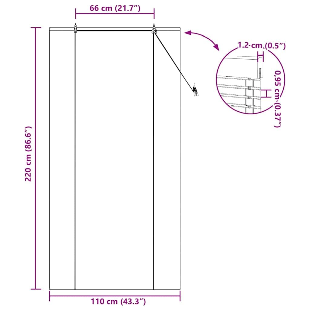 vidaXL Roleta brązowy 110 x 220 cm Bambus