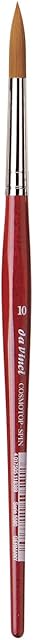 da Vinci Watercolor Series 5580 CosmoTop Spin Paint Brush, Round Synthetic with Red Handle, Size 10 (5580-10)