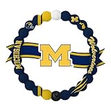 Lokai Collegiate Silicone Beaded Bracelet for Women & Men (University of Michigan, Large) - Stylish & Colorful Bead Bracelet Fashion Jewelry - Bangle Slide-On Style Over Wrist for Comfortable Fit