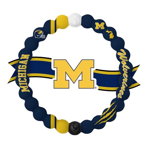 Lokai Collegiate Silicone Beaded Bracelet for Women & Men (University of Michigan, Large) - Stylish & Colorful Bead Bracelet Fashion Jewelry - Bangle Slide-On Style Over Wrist for Comfortable Fit