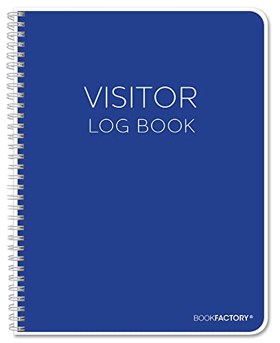 BookFactory Visitor Log Book/Visitor Register/Guest Sign-in Book - 120 Pages, 8 1/2'' x 11'' - Wire-O (Made in USA)