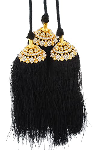 Gold Plated With White Stones Of Black Jada Kunjalam For Women/Girls2