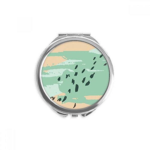 Miroir rond de maquillage à motif plantes résumé pour vos retouches en voyage et au bureau