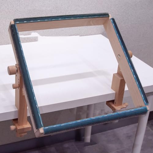 Support de cerceau de broderie en bois réglable pour table et bureau - 4