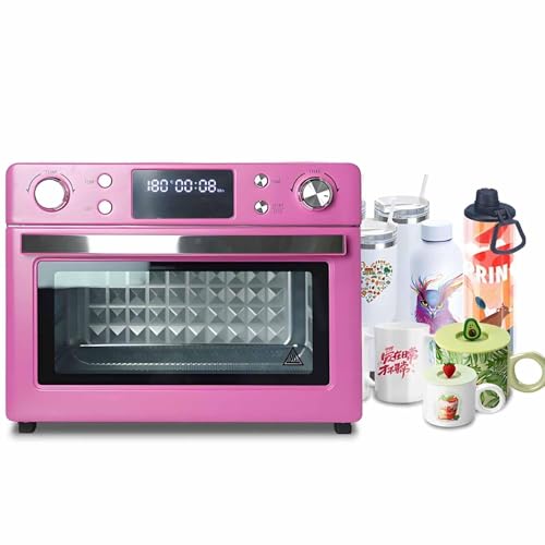 Image of 1400W Sublimation Oven Machine with Digital Display, 16L/30L Light Convection,with Protective Glove for Blanks Mugs Tumblers Cups Water Bottles Bulk Printing(Pink)