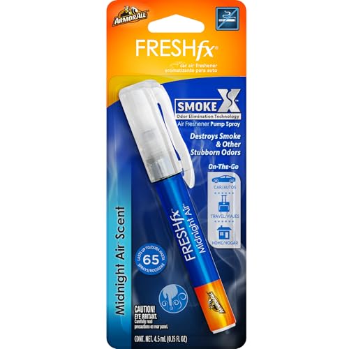 Image of Armor All Fresh FX Smoke X Car Odor Eliminator Spray Pump, On-The-Go Car Air Freshener Spray, Midnight Air Scent, 0.15 Oz