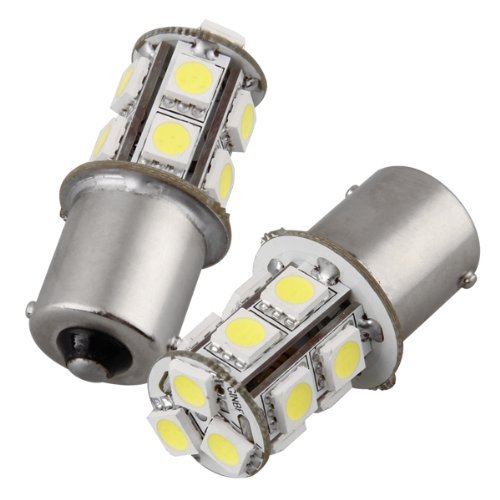 Wadoy 2 feux arrière de freinage LED 1156 BA15S 13 LED 5050 SMD, 12 V, couleur blanche Cover