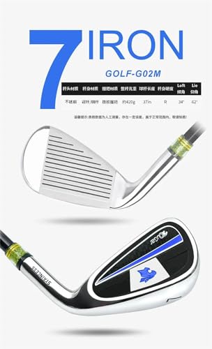 Club de Entrenamiento de Hierro #7 para Hombres, Eje de Carbono de Acero de la Mano Derecha, Herramienta de práctica de Ayuda de Swing de Golf Unisex para Deportes al Aire Libre