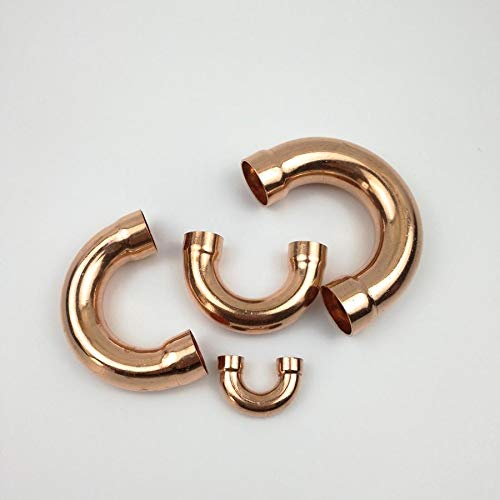 Raccordo a gomito per tubi idraulici in rame, 180°, per acqua, gas, olio, saldatura, 180°, 22 mm x 1 mm, 68 pezzi