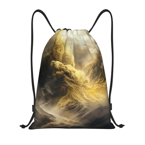ASLKXOPEMG Mochila con cordón, bolsa deportiva para gimnasio, bolsa de cuerda para yoga, viajes, Negro, S