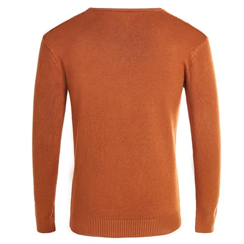 Mens V Neck Sweater Soft Casual Knitted Pullover Fall Warm Comfort Elastic Knitted Tops Under Sweater3