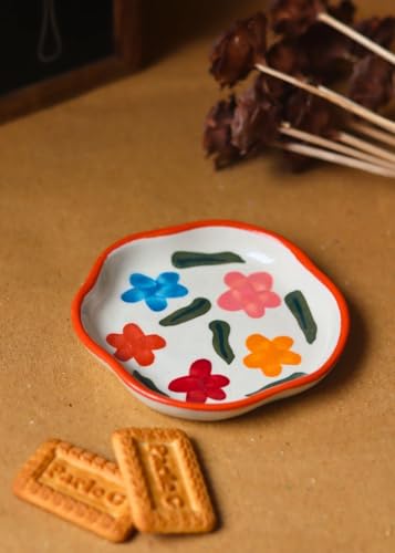 Image of WEAVING HOMES Brightday Handmade Dessert Plate, Size: 11 cm Microwave & Dishwahsher Safe (Set of 1)