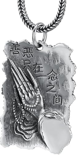 Colgante gótico de manos en oración para hombre soluciona tus looks con plata S925