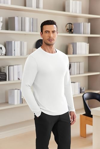 Ekouaer Men's Long Sleeve Shirts Honeycomb Waffle Pullover Sweater Crewneck Thermal Tops Lightweight Undershirts4