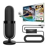 TV-Antenne für den Innenbereich, digitale Antenne für Smart-TV mit über 1200 km Reichweite, TV-Antenne für lokale Kanäle, unterstützt 8K 4K 1080p Fernseher, HD-Antenne, 7,6 m Koaxialkabel