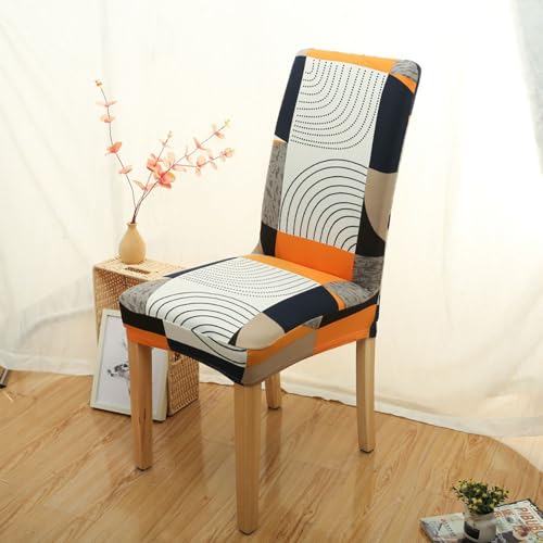 Image of P-PLUS INTERNATIONAL Dining Room Chair Covers Stretch Parsons Chair Slipcover Dining Chair Cover Stretch Dining Chair Cover Kitchen Parsons Chair Slipcovers Removable Seat Protector (Set of 2)