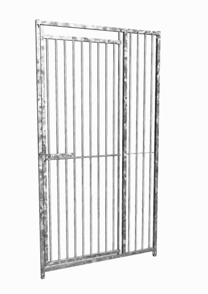Heavy-Duty Galvanised Dog Run Panel, 1m x 184 cm, Left Hand Door with 5 cm Gap