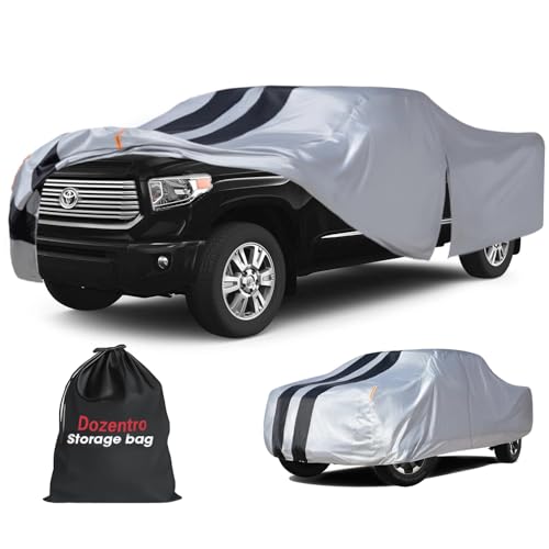 Image of Toyota Tundra Truck Cover Custom Fit 1999-2021 Access Cab /Extended Cab Short Bed (6.2') With Door Zipper, 10 Layer Pickup Truck Cover Waterproof All Weather, Car Tarp for Wind Dust Sun etc Protection.