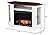 SEI Furniture Dilvon Corner Electric Fireplace TV Stand with Storage for TVs up to 45 Inches, Touch Screen Control Panel, White