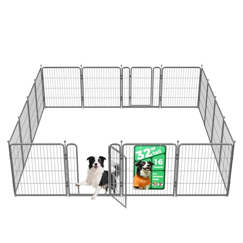 FXW Aster Dog Playpen Designed for Yard 32inch 16 Panels