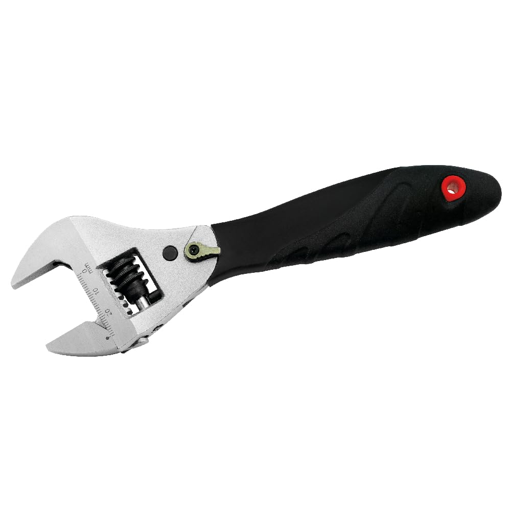 Clé à Molette à Effet Cliquet 10’’ – Capacité 32 mm – Angle de Reprise 15° – Acier Forgé 40/50 HRC – Manche Bi-Matière Ergonomique – Fonction Débrayable