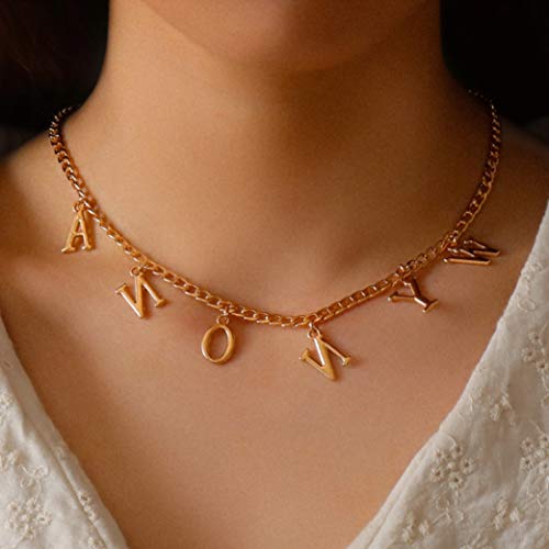 CoolJewelry Personalized Name Necklace Love Heart Custom Name Necklace 925 Sterling Silver Name Necklace with Heart Symbol Initial Necklace Gift for Women Girls2