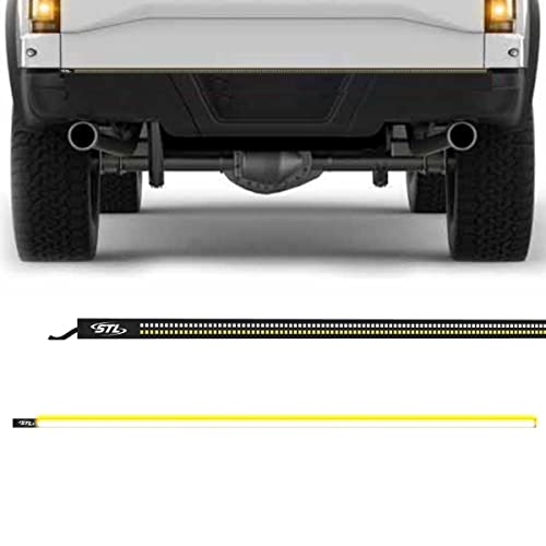 SpeedTech Lights Dual-Row LED Truck Tailgate Light Bar, 60" Model, Weatherproof No-Drill Install, 12V Powered, Reverse & Emergency Warning Strobe Work Light (Amber/Clear)