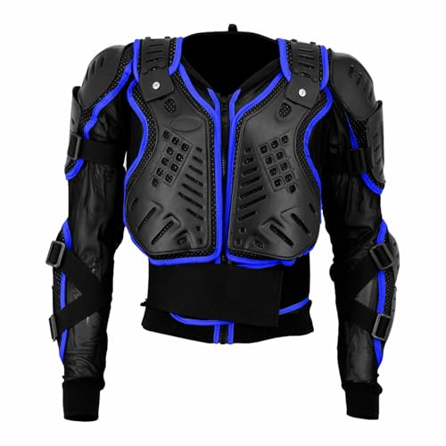Hive Moto Mens Motorcycle Full Body Armor Jacket spine chest Protection Gear Motocross Motos Protector Motorcycle Jacket Motorbike Protective Clothing (US, Alpha, 3X-Large, Regular, Regular, Blue)
