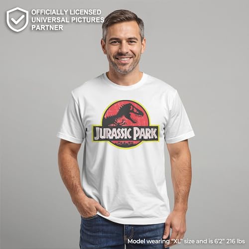 Jurassic Park Men's Classic Movie Logo T-Shirt, Mens T-Shirts Graphic White by Jurassic Park - Used condition - Image 2