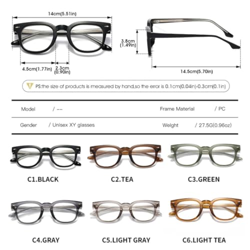 Montures de lunettes carrées unisexes en acier tendance