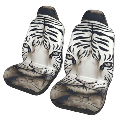 Housses de siège de voiture motif tigre blanc pour rafraîchir votre habitacle