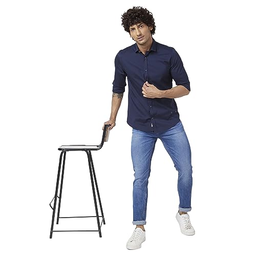 Image of Spykar Men's Regular Fit N /A Full Sleeve Solid Casual Shirts