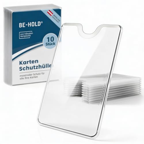 BE-Hold Protège Carte Bancaire Transparent Rigide 10 Pièces - Étui Carte Navigo, Identité, Vitale & Bus, Porte-Carte Plastique pour Portefeuille