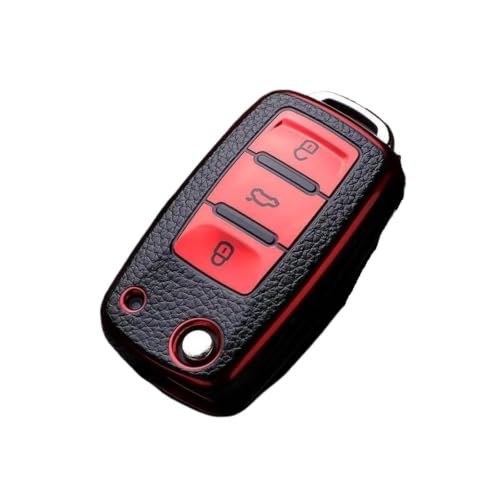 Funda para llave VW Polo Golf Passat en TPU flexible con protector de botones negro