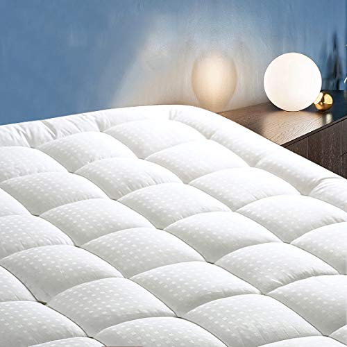 COTTONHOUSE Queen Size Cooling Mattress Topper Pad Cover, Cotton Top Pillow Top