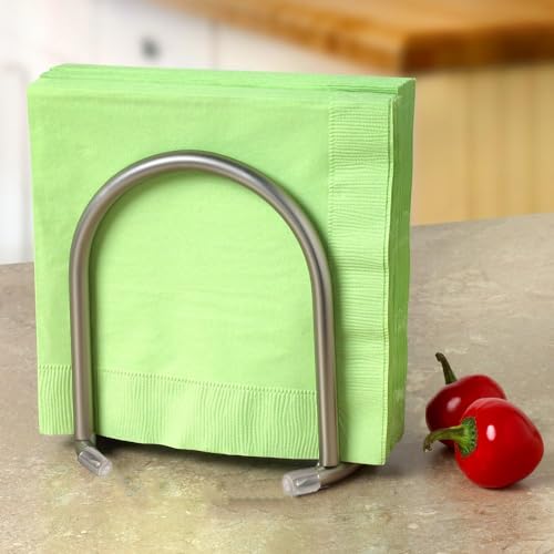 Fitwell Home Products FW423 Fitwell Napkin Holder, Metal Napkin For Kitchen Dining Table, Napkin Dispenser, Table Napkins Holder, Countertop Napkin Storage, Contemporary Upright Holder, Modern Din thumb #2