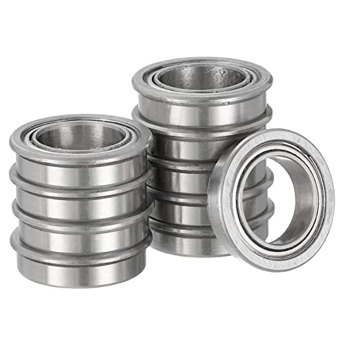 Kozelo 10個 F6700ZZ フランジ付き玉軸受 10x15x4mm 置換 ホイールベアリング 手押し車 芝刈り機 台車車軸用 クロム鋼 AB EC1