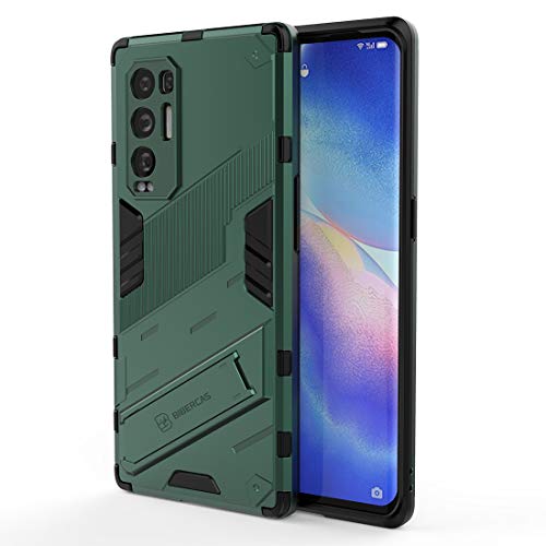 GOGME - Carcasa para OPPO Find X3 Neo, Funda 360°antigolpes y protección Interior de TPU Resistente a los Golpes + Soporte Plegable Fundido. Verde
