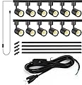 VANoopee with 10FT Plug Cord - 12-Light LED Track Lighting Kit with 13FT H Type Track Lighting Rail, Dimmable LED Track Light Heads, Black