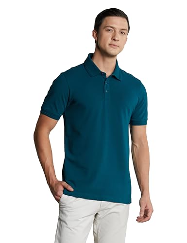 Symbol Premium Men's Cotton Stretch Solid Polo T-Shirt (Regular F...
