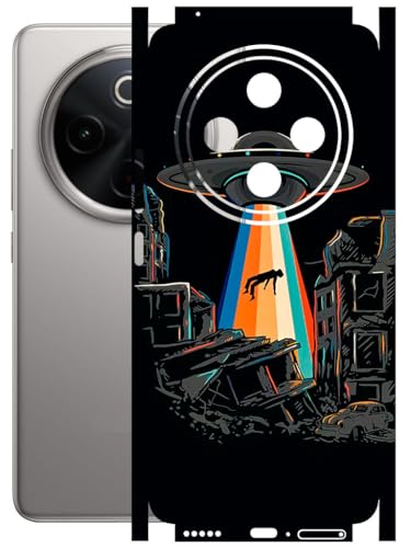 Image of AtOdds - Full Body Back Screen Guard Protector Film - Lamination Wrap Skin Sticker Compatible with VIVO T4 (5G) | Scratchproof Matte Finish (Alien Invade)