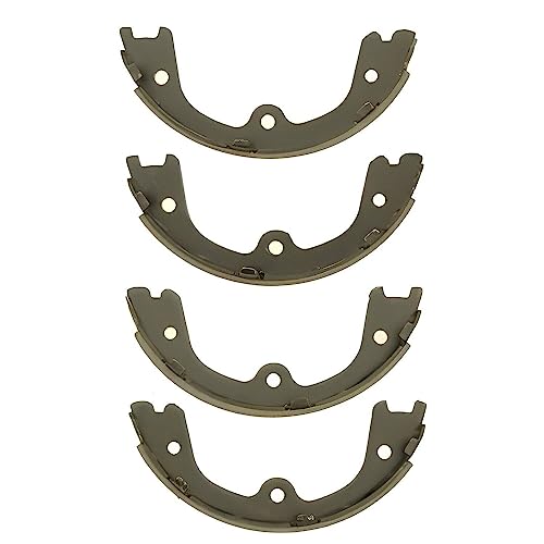 Image of Detroit Axle - Rear Brake Shoes for Nissan Pathfinder Murano Frontier GT-R Quest Xterra Suzuki Equator Infiniti FX35 FX37 FX50 JX35 Q50 M35h M37 M56 Q50, Semi-metallic Brake Shoes Replacement