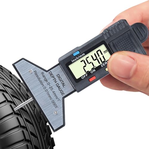 Misurazione ad alta precisione: realizza una valutazione accurata della profondità del battistrada dei pneumatici con attenzione all'affidabilità, presentando misurazioni di 0,01 mm di precisione tramite un'interfaccia elettronica intuitiva