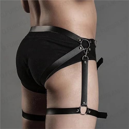 Men's Leather Leg Belt Male Harness Belts Gay Body Bondage Sex Rave Party Lingerie Punk Fashion Men's Leather Decorative2