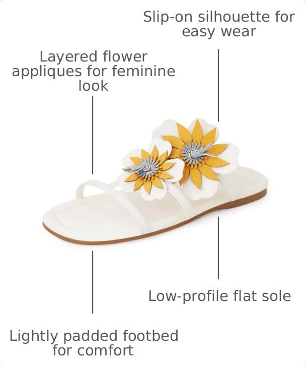 Image of LACIKOSZ Flower Flat Sandals for Women Calla Lily Sandals