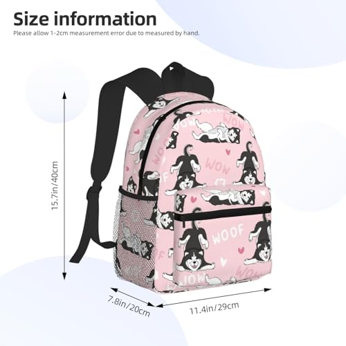Cute Funny Husky Woof Travel Laptop Backpack For Men Women-Lightweight Carry On Backpack,Hiking Backpack, Water Resistant Beach Backpack With Laptop Compartment2